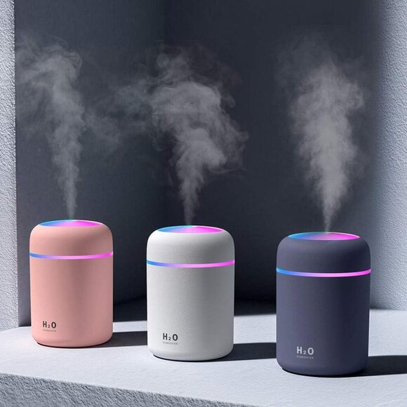 Portable Mini Humidifier, 300ml Small Cool Mist Humidifier with Colorful LED Nig - Picture 2 of 5